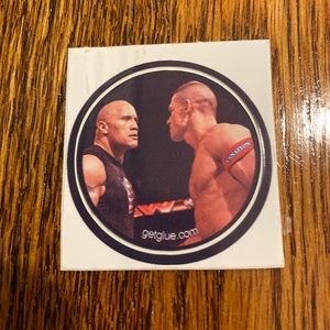 Rare WWE Sticker - The Rock & John Cena get glue getglue stickers wrestling